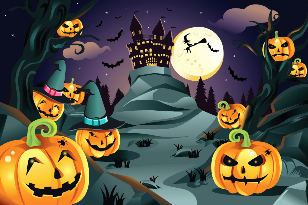 Spooky Castle jigsaw puzzle in Halloween puzzles on TheJigsawPuzzles.com