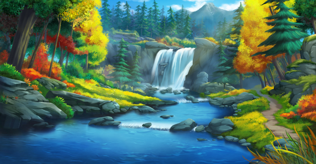 Waterfall in the Forest jigsaw puzzle in Waterfalls puzzles on TheJigsawPuzzles.com