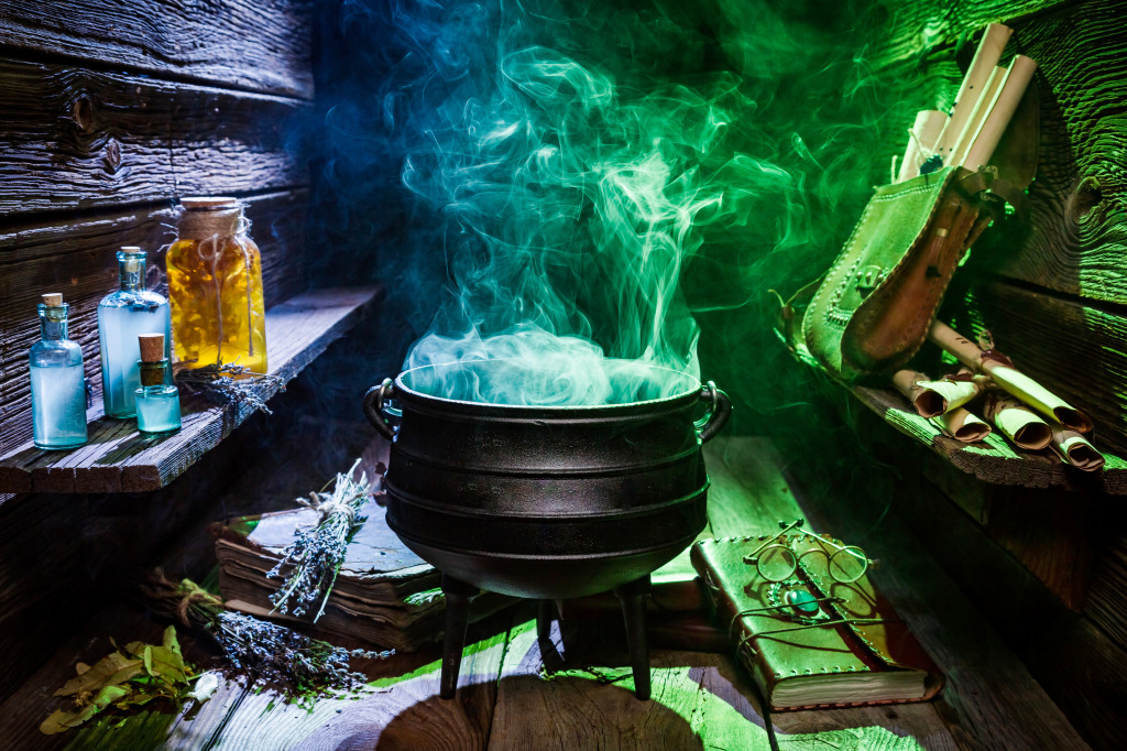 Magic Cauldron jigsaw puzzle in Halloween puzzles on TheJigsawPuzzles.com