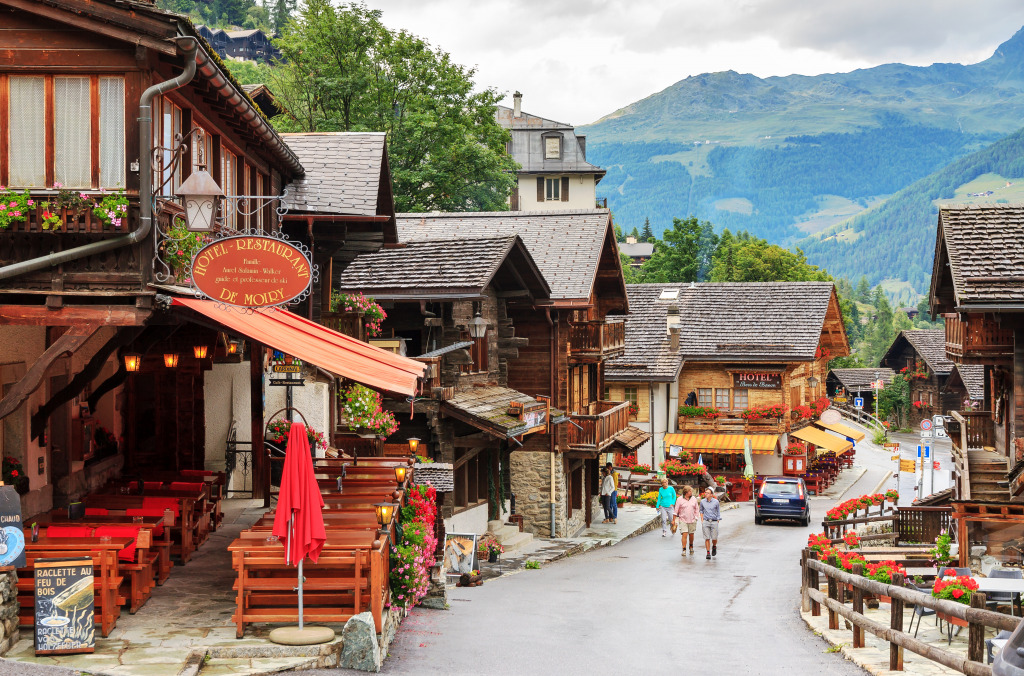 Alpine Village Grimentz, Switzerland jigsaw puzzle in Street View puzzles on TheJigsawPuzzles.com