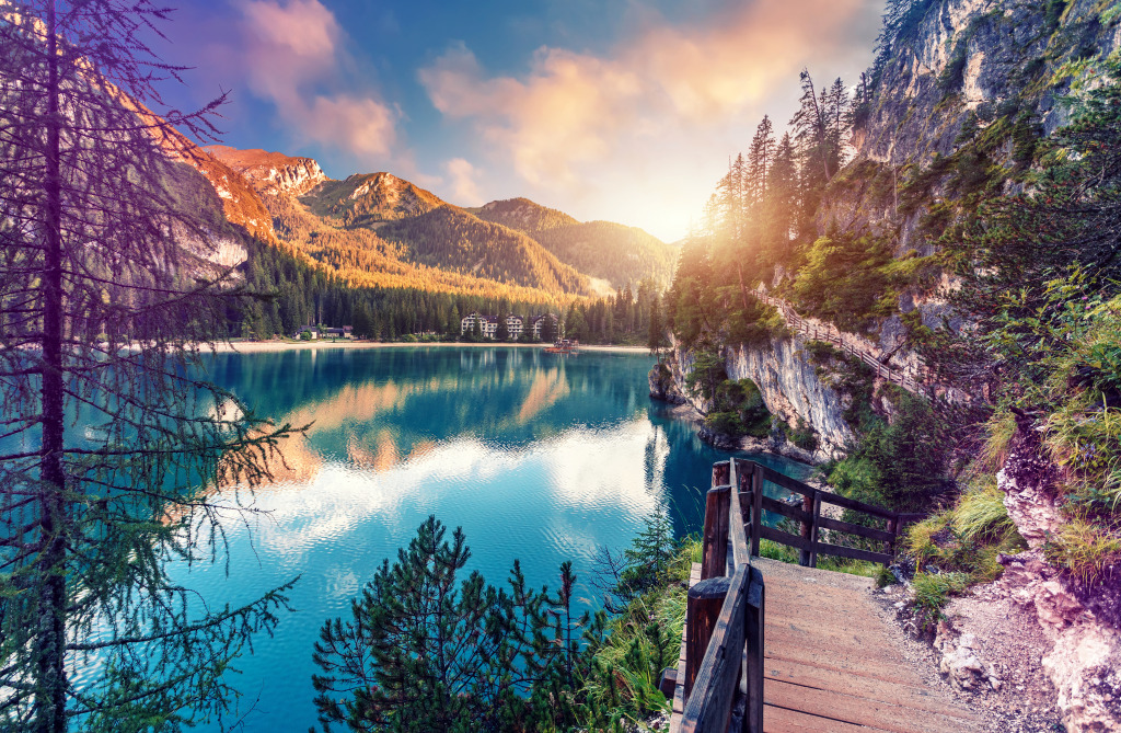 Braies Lake, Italian Alps jigsaw puzzle in Great Sightings puzzles on TheJigsawPuzzles.com