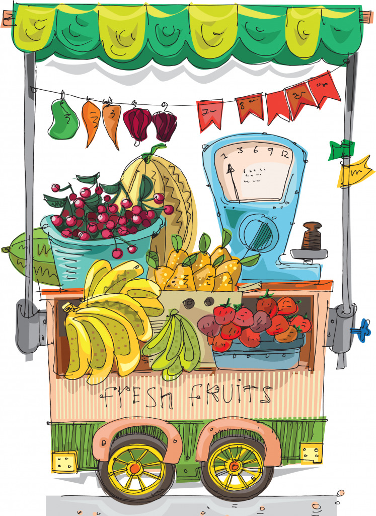 Fruit Cart jigsaw puzzle in Fruits & Veggies puzzles on TheJigsawPuzzles.com