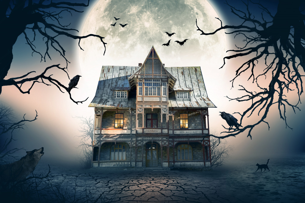 Haunted House jigsaw puzzle in Halloween puzzles on TheJigsawPuzzles.com