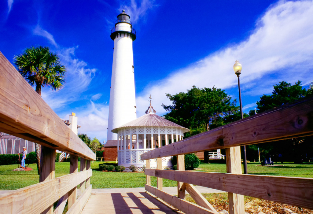 St Simons Island Lighthouse, Georgia, USA jigsaw puzzle in Great Sightings puzzles on TheJigsawPuzzles.com