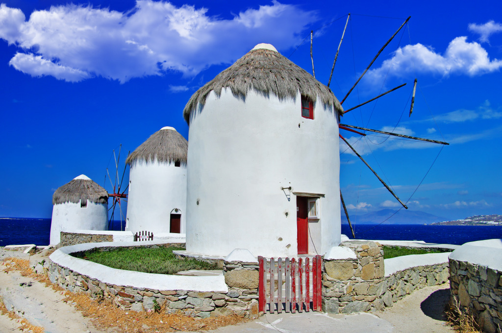 Mykonos Island Windmills, Greece jigsaw puzzle in Great Sightings puzzles on TheJigsawPuzzles.com