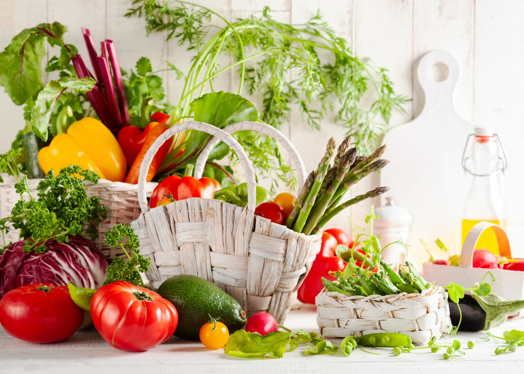 Vegetables In Baskets jigsaw puzzle in Fruits & Veggies puzzles on TheJigsawPuzzles.com