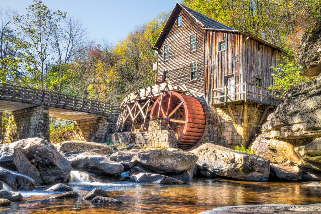 Babcock State Park Old Grist Mill jigsaw puzzle in Waterfalls puzzles on TheJigsawPuzzles.com