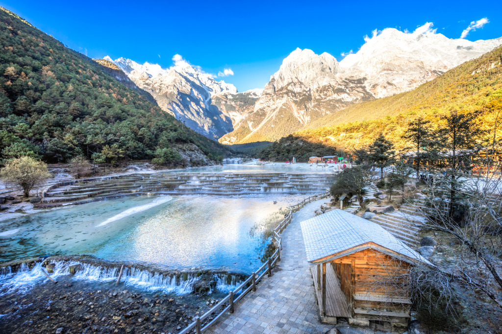 Blue Moon Valley, Lijiang, China jigsaw puzzle in Waterfalls puzzles on TheJigsawPuzzles.com