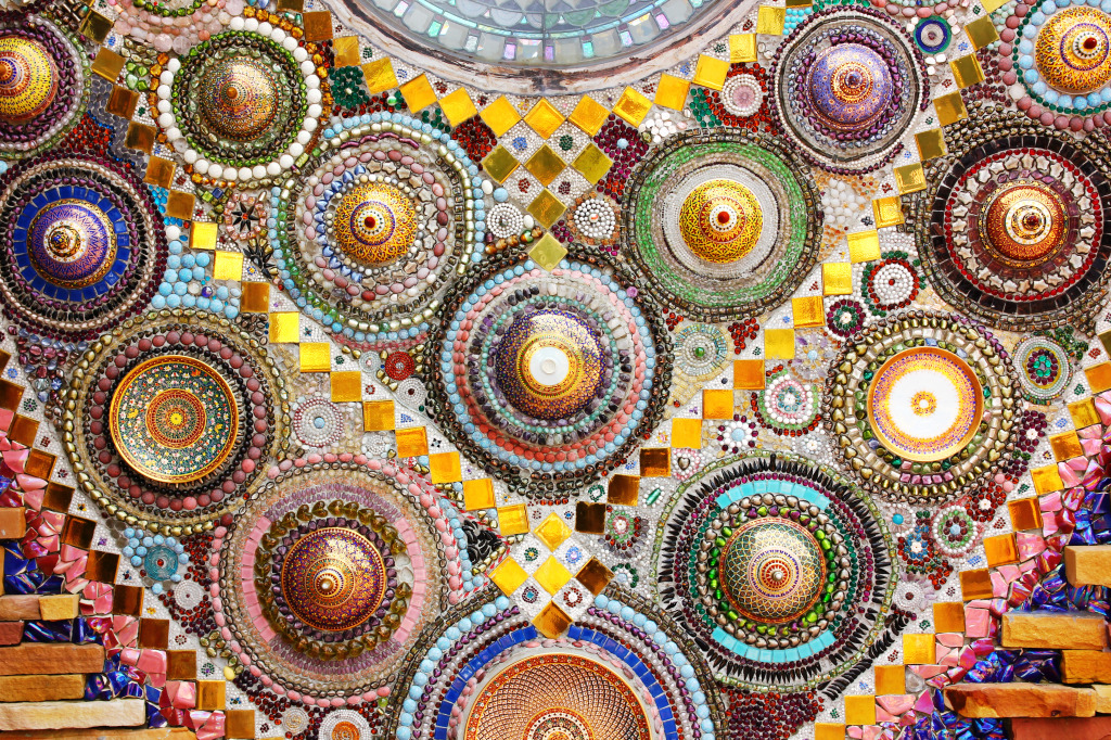 Mosaic in Thailand jigsaw puzzle in Handmade puzzles on TheJigsawPuzzles.com