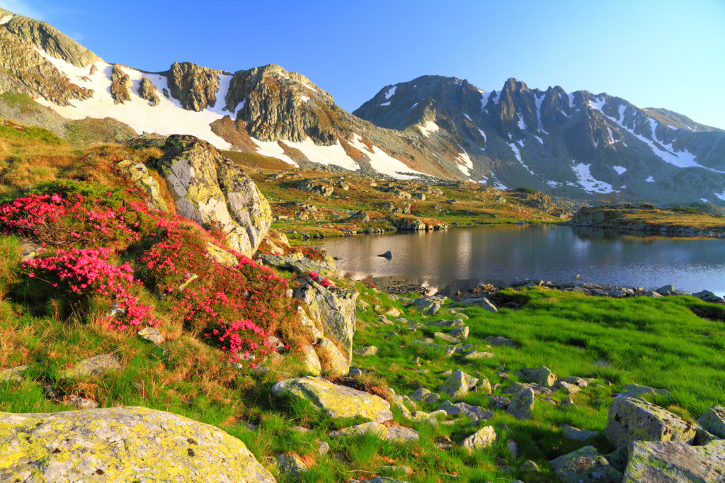 Alpine Lake at Sunset jigsaw puzzle in Great Sightings puzzles on TheJigsawPuzzles.com