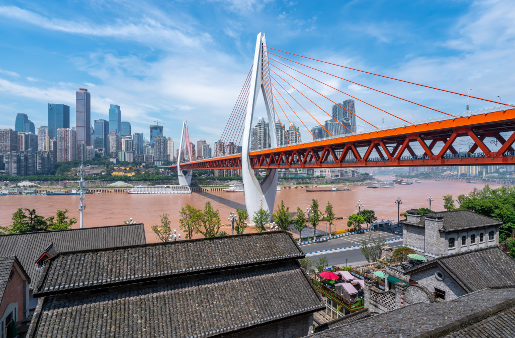 Chongqing Cityscape, China jigsaw puzzle in Bridges puzzles on TheJigsawPuzzles.com
