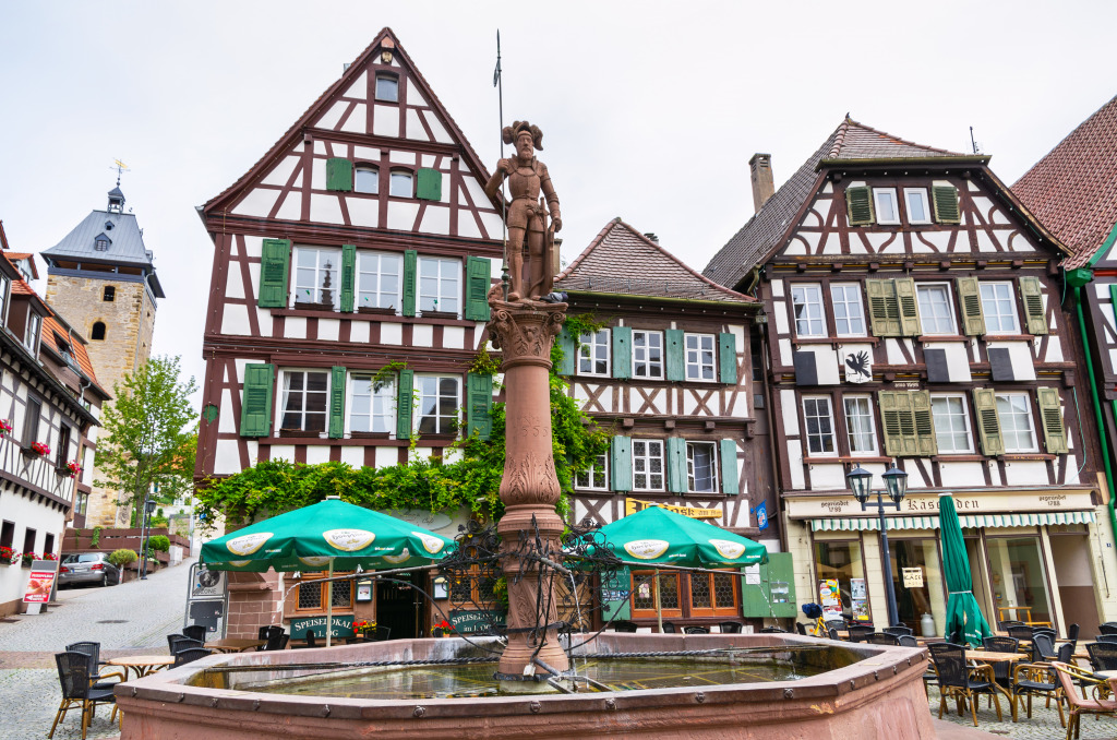 Fountain in Bretten, Germany jigsaw puzzle in Street View puzzles on TheJigsawPuzzles.com