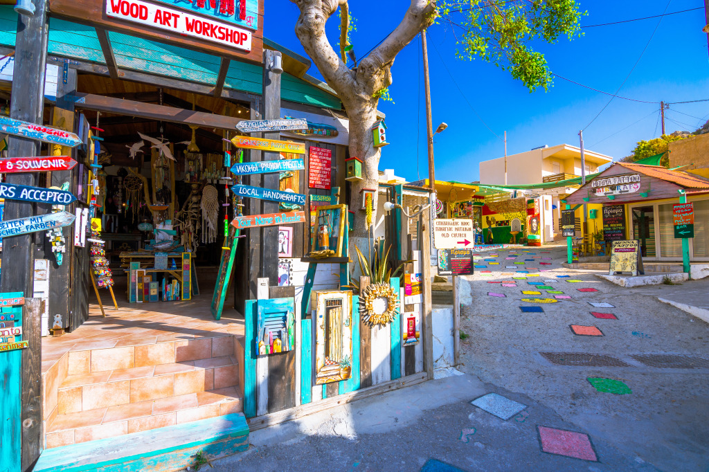 Matala Village, Crete, Greece jigsaw puzzle in Street View puzzles on TheJigsawPuzzles.com