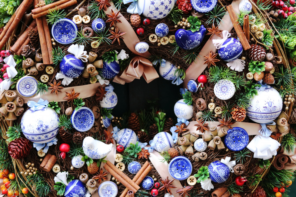 Christmas Wreath jigsaw puzzle in Handmade puzzles on TheJigsawPuzzles.com