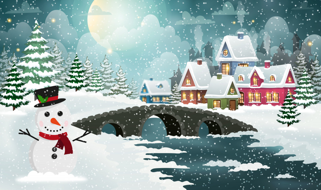 Christmas Village jigsaw puzzle in Bridges puzzles on TheJigsawPuzzles.com