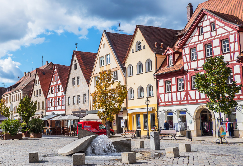 Marketplace in Pegnitz, Germany jigsaw puzzle in Waterfalls puzzles on TheJigsawPuzzles.com