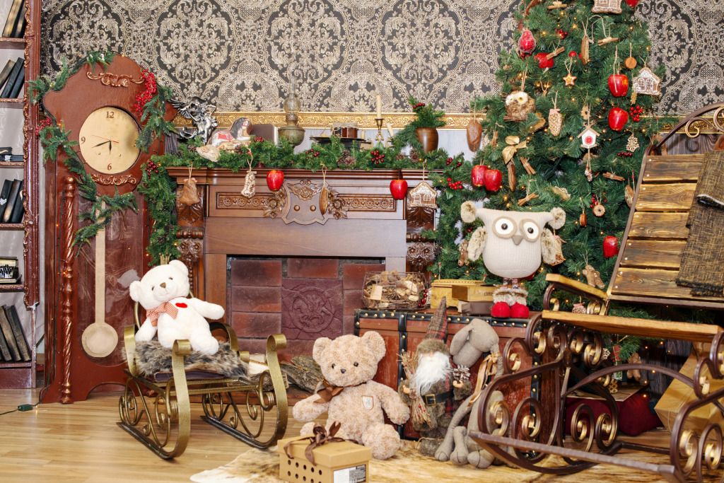 Room Decorated for Christmas jigsaw puzzle in Puzzle of the Day puzzles on TheJigsawPuzzles.com