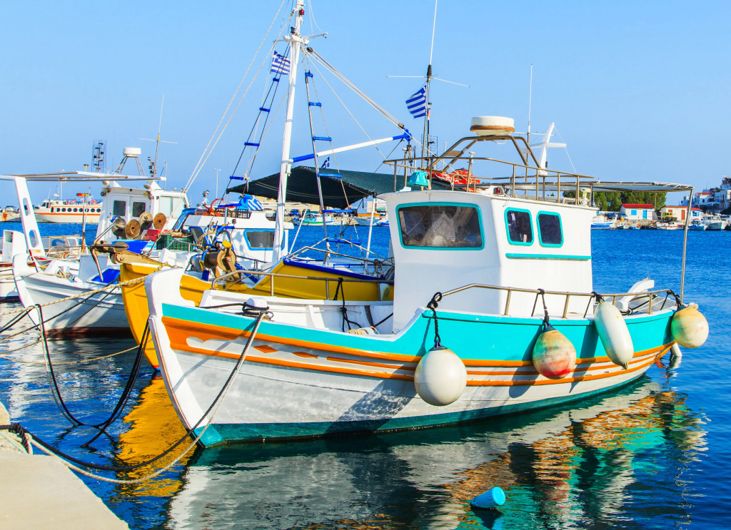 Fishing Boats in Rhodes, Greece jigsaw puzzle in Puzzle of the Day puzzles on TheJigsawPuzzles.com