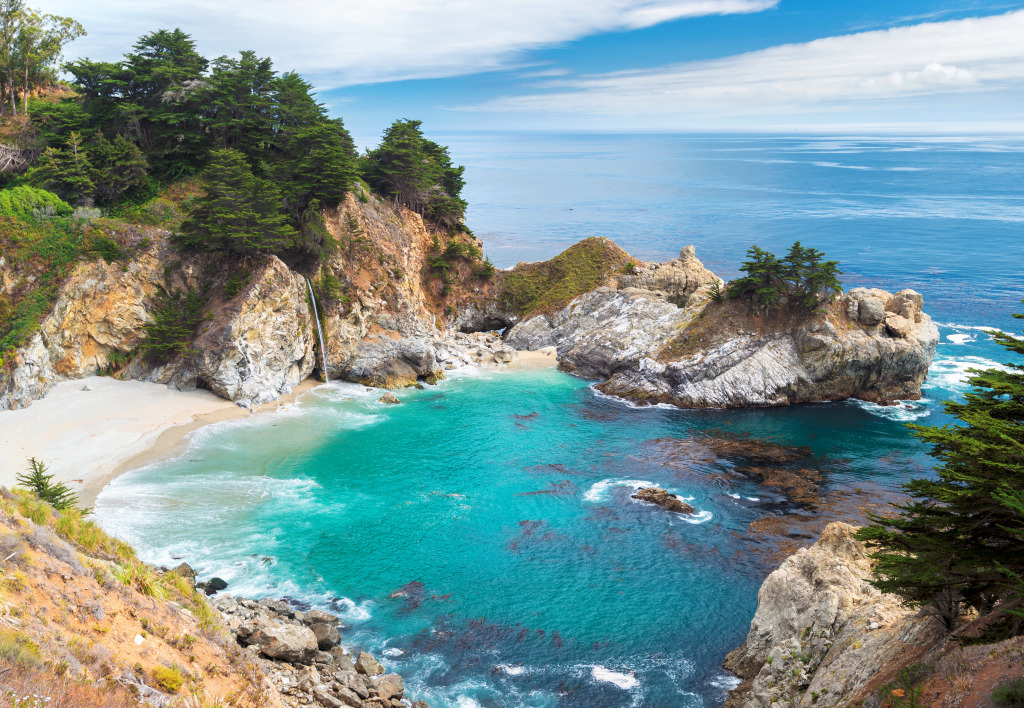 McWay Falls, Big Sur, California jigsaw puzzle in Waterfalls puzzles on TheJigsawPuzzles.com