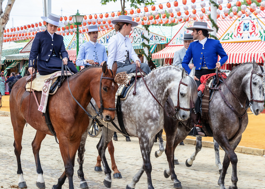 Seville's April Fair, Spain jigsaw puzzle in People puzzles on TheJigsawPuzzles.com