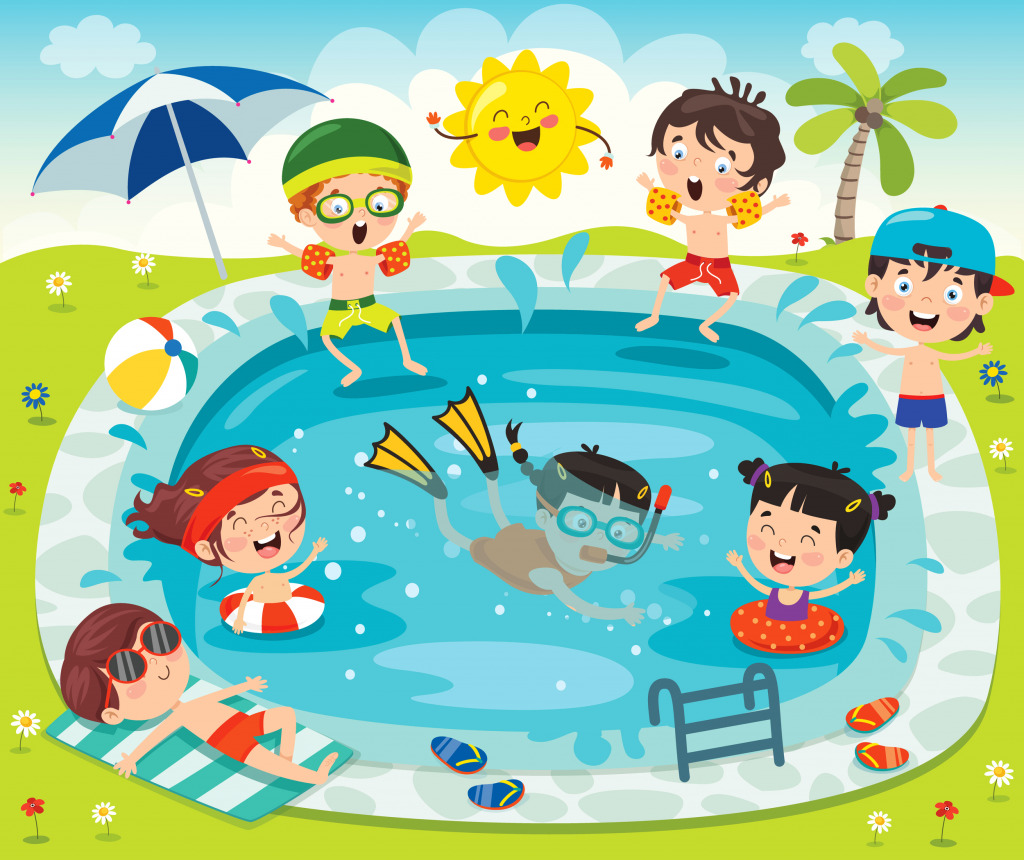 In the Swimming Pool jigsaw puzzle in Kids Puzzles puzzles on TheJigsawPuzzles.com