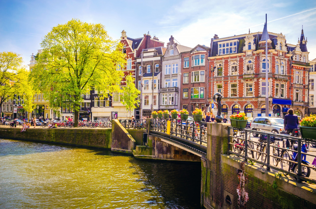 Canals of Amsterdam, Netherlands jigsaw puzzle in Bridges puzzles on TheJigsawPuzzles.com