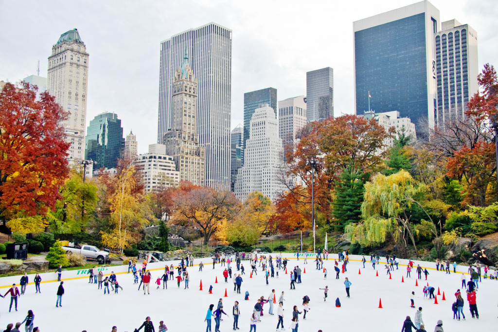 Wollman Ice Rink in Central Park, NYC jigsaw puzzle in Puzzle of the Day puzzles on TheJigsawPuzzles.com