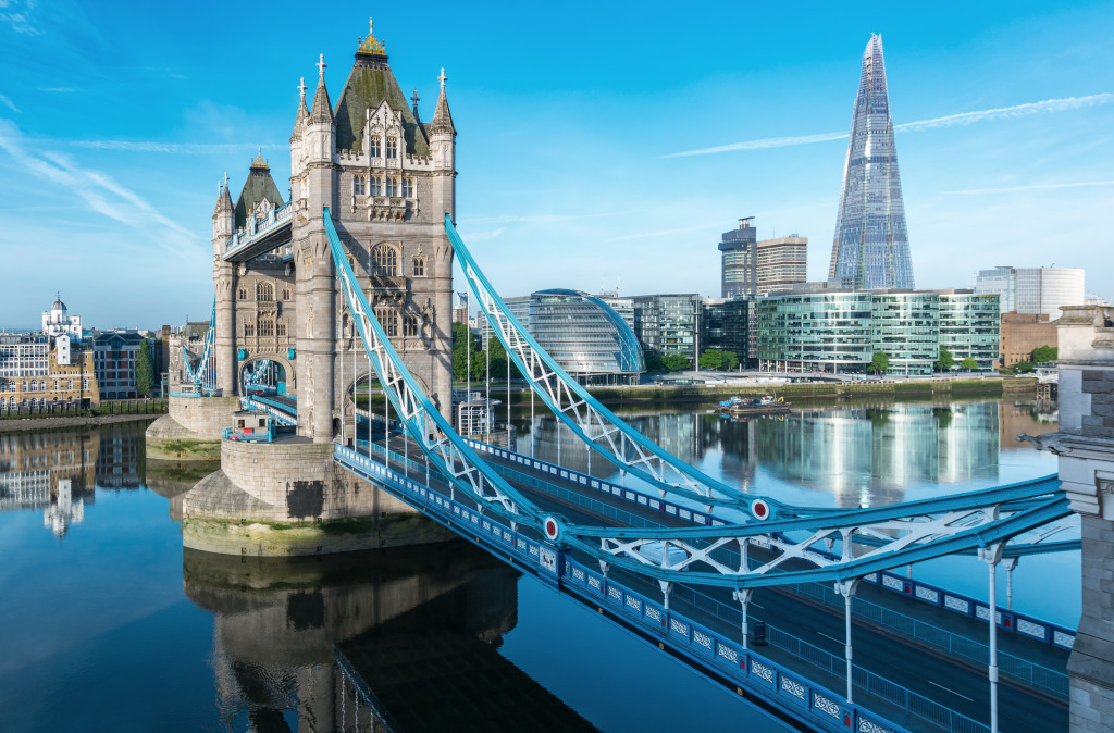 Tower Bridge with London Skyline jigsaw puzzle in Bridges puzzles on TheJigsawPuzzles.com