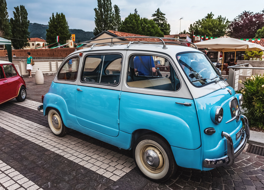 Vintage Fiat in Vittorio Veneto, Italy jigsaw puzzle in Cars & Bikes puzzles on TheJigsawPuzzles.com