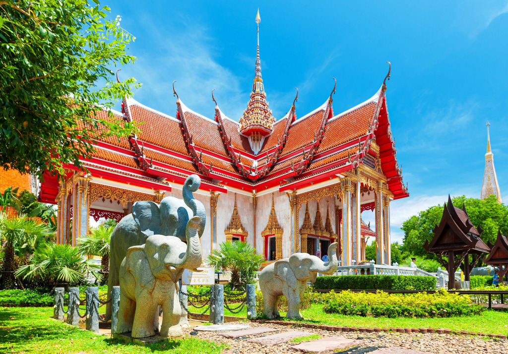 Chalong Temple Rawai, Phuket, Thailand jigsaw puzzle in Puzzle of the Day puzzles on TheJigsawPuzzles.com
