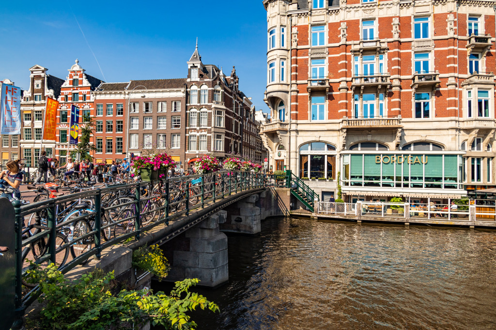 Old Town of Amsterdam, The Netherlands jigsaw puzzle in Bridges puzzles on TheJigsawPuzzles.com