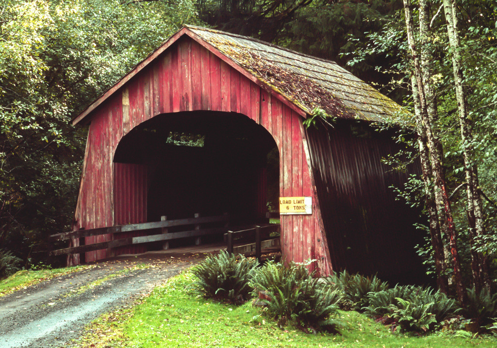 Yachats River Covered Bridge, Oregon jigsaw puzzle in Bridges puzzles on TheJigsawPuzzles.com