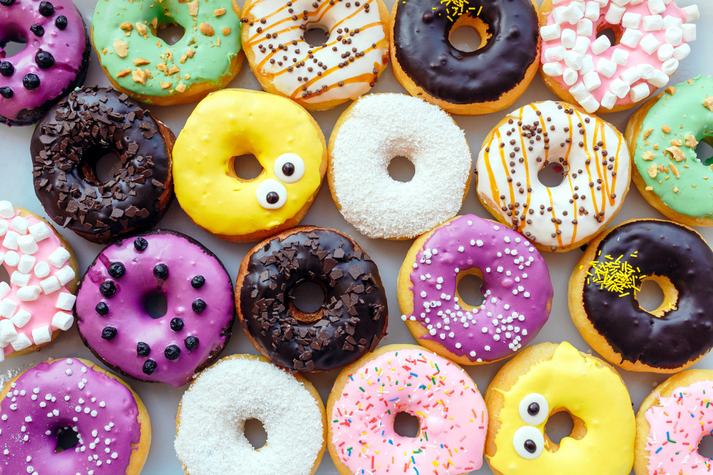 Colorful Donuts with Different Fillings jigsaw puzzle in Puzzle of the Day puzzles on TheJigsawPuzzles.com