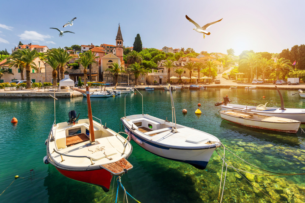 Splitska Village and Port, Croatia jigsaw puzzle in Great Sightings puzzles on TheJigsawPuzzles.com