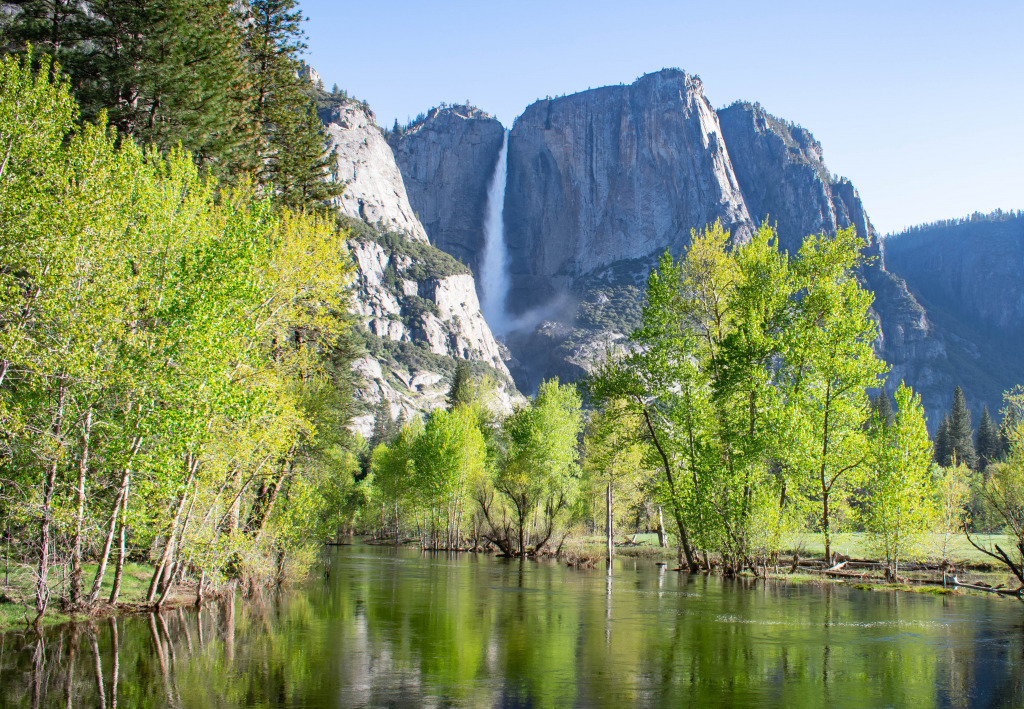 Yosemite Fall with Merced River jigsaw puzzle in Waterfalls puzzles on TheJigsawPuzzles.com