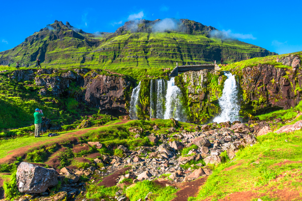 Kirkjufellsfoss Waterfall in Iceland jigsaw puzzle in Waterfalls puzzles on TheJigsawPuzzles.com