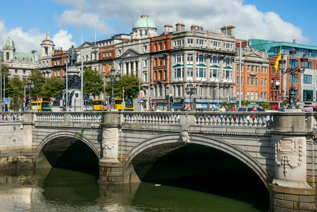 O'Connell Road Bridge, Dublin, Ireland jigsaw puzzle in Bridges puzzles on TheJigsawPuzzles.com