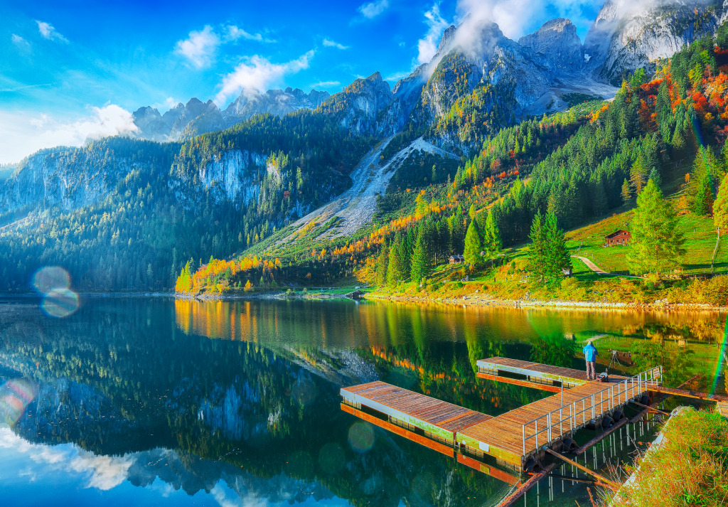 Gosausee Mountain Lake, Austrian Alps jigsaw puzzle in Puzzle of the Day puzzles on TheJigsawPuzzles.com