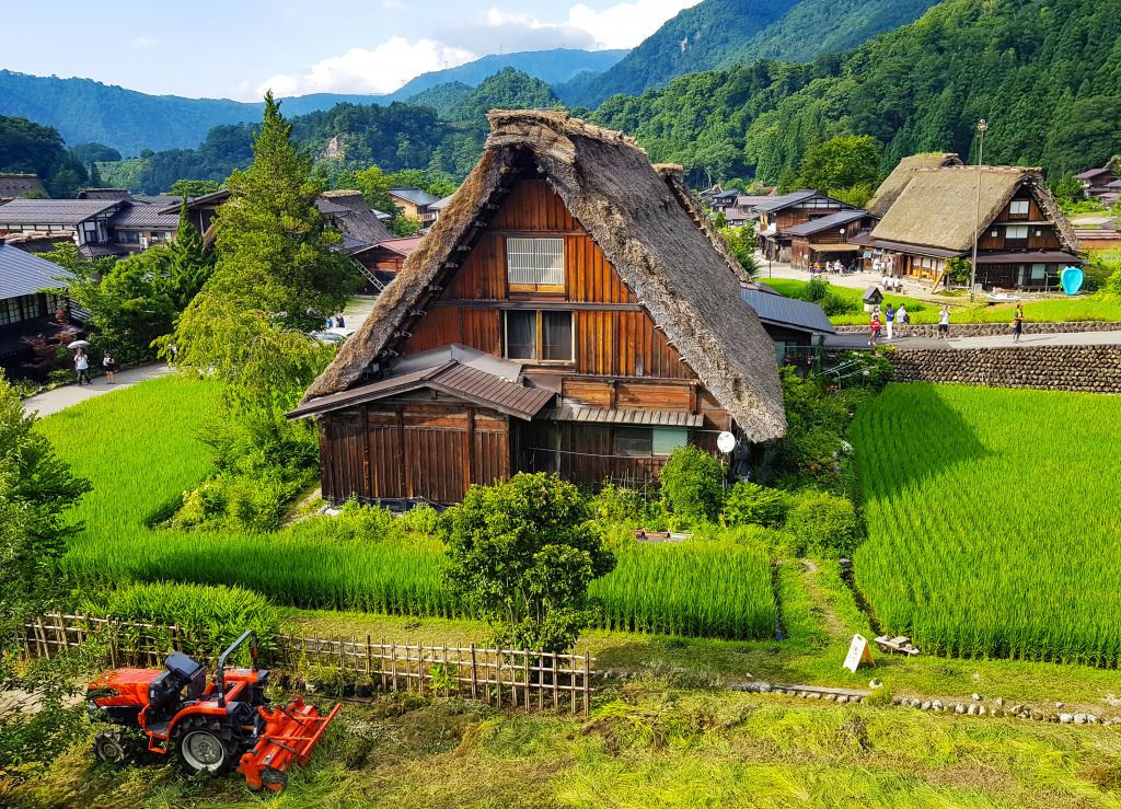 Traditional Japanese Village Shirakawago jigsaw puzzle in Puzzle of the Day puzzles on TheJigsawPuzzles.com