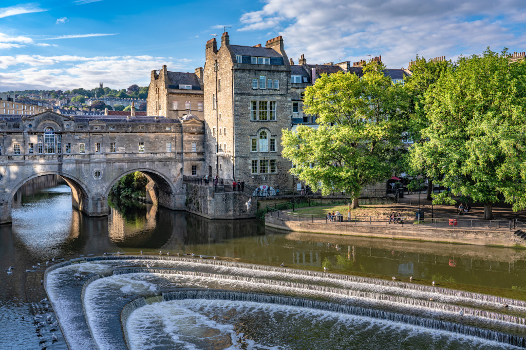 Pulteney Bridge, Bath, United Kingdom jigsaw puzzle in Waterfalls puzzles on TheJigsawPuzzles.com