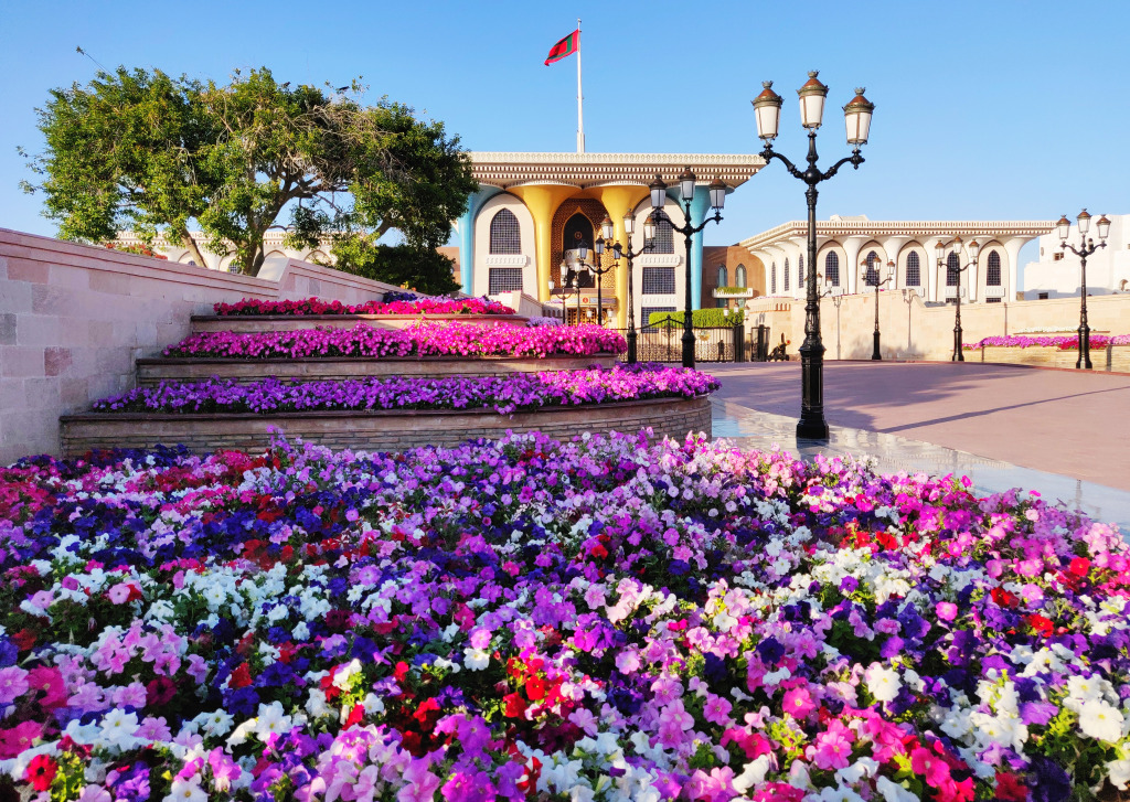 Grand Palace of Muscat, Oman jigsaw puzzle in Flowers puzzles on TheJigsawPuzzles.com