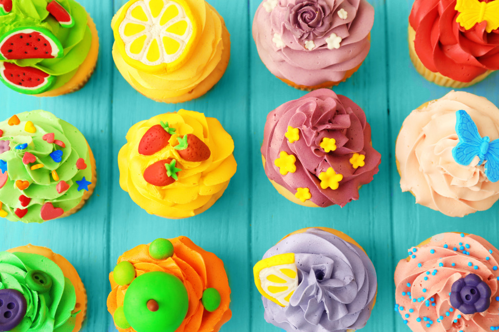 Colorful Cupcakes jigsaw puzzle in Macro puzzles on TheJigsawPuzzles.com