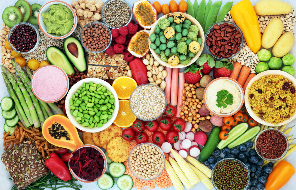 Veggies, Nuts, Seeds and Cereals jigsaw puzzle in Fruits & Veggies puzzles on TheJigsawPuzzles.com
