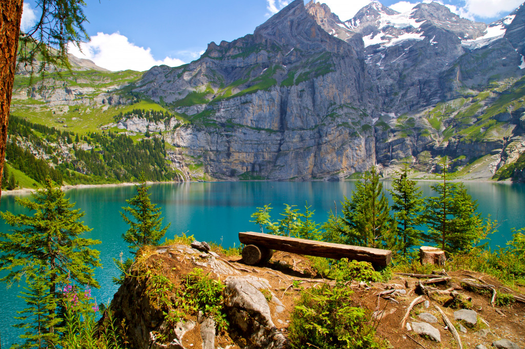 Oeschinen Lake, Switzerland jigsaw puzzle in Great Sightings puzzles on TheJigsawPuzzles.com