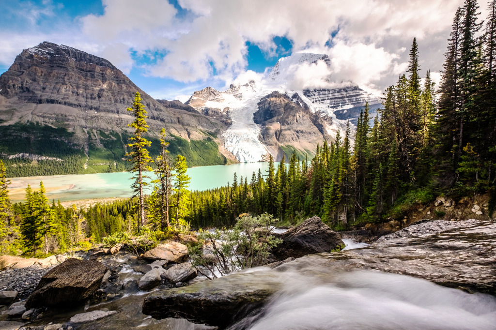 Toboggan Falls in Robson Provincial Park, Canada jigsaw puzzle in Waterfalls puzzles on TheJigsawPuzzles.com