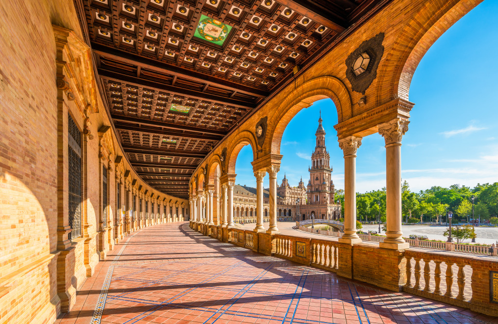 Plaza de España, Seville, Spain jigsaw puzzle in Castles puzzles on TheJigsawPuzzles.com