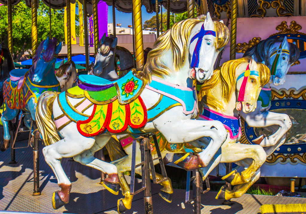 Merry-Go-Round Horses jigsaw puzzle in Puzzle of the Day puzzles on TheJigsawPuzzles.com