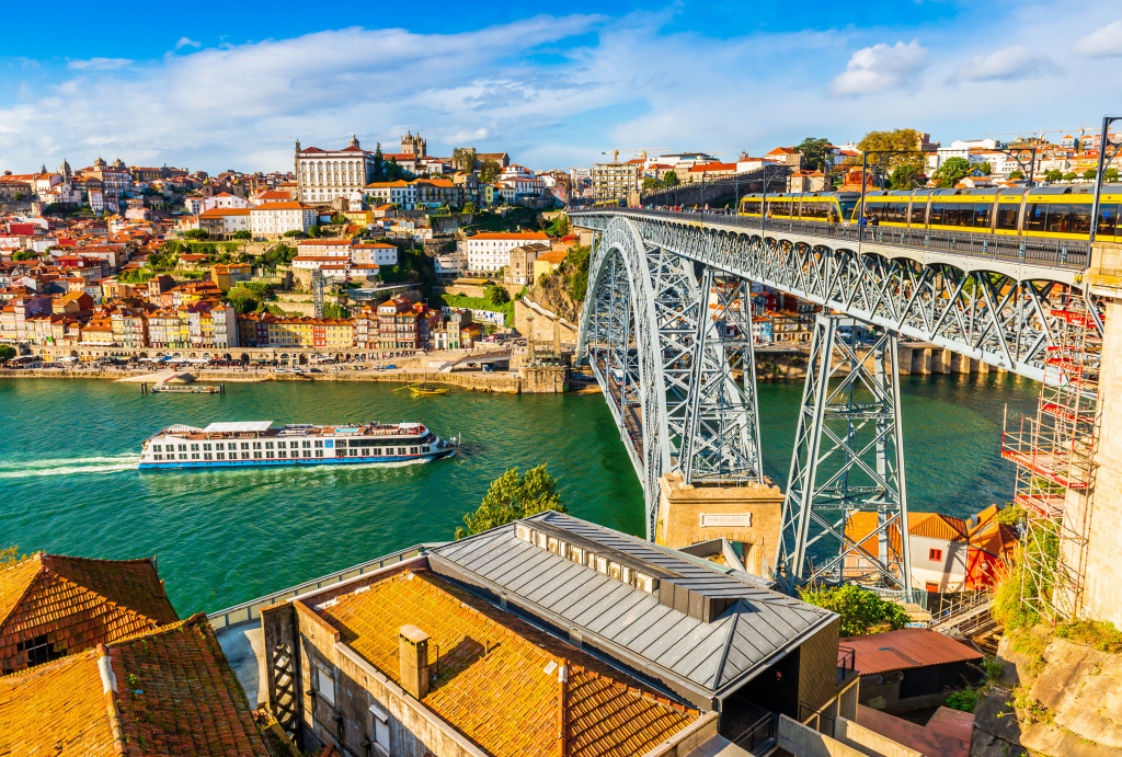 City of Porto and Dom Luis I Bridge, Portugal jigsaw puzzle in Bridges puzzles on TheJigsawPuzzles.com