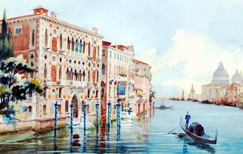 Morning on the Grand Canal, Venice jigsaw puzzle in Piece of Art puzzles on TheJigsawPuzzles.com