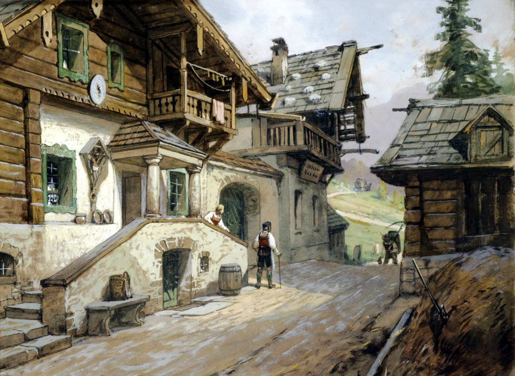 Village Street in the Alps jigsaw puzzle in Piece of Art puzzles on TheJigsawPuzzles.com